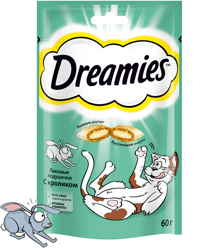 Dreamies Лакомые подушечки с говядиной для взрослых кошек 0,060кг