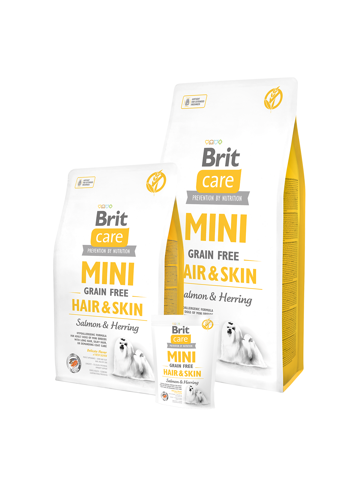 Brit Care Mini Grain free Hair&Skin сухой корм для собак с лососем 0,4 кг