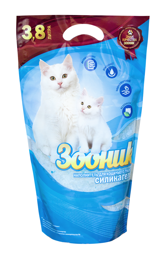 Зооник Наполнитель для кошачьего туалета силикагель 3,8л