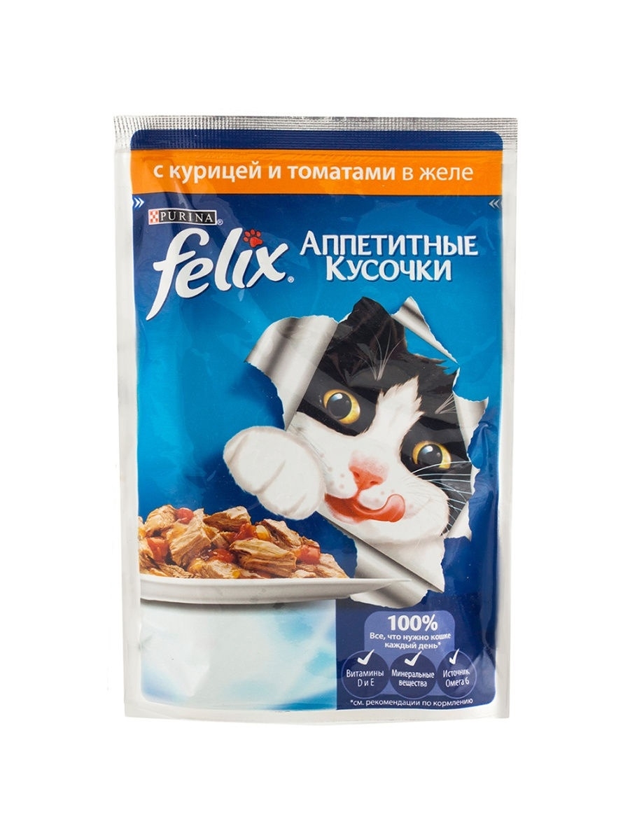 Purina Felix Пауч для кошек с курицей и томатами