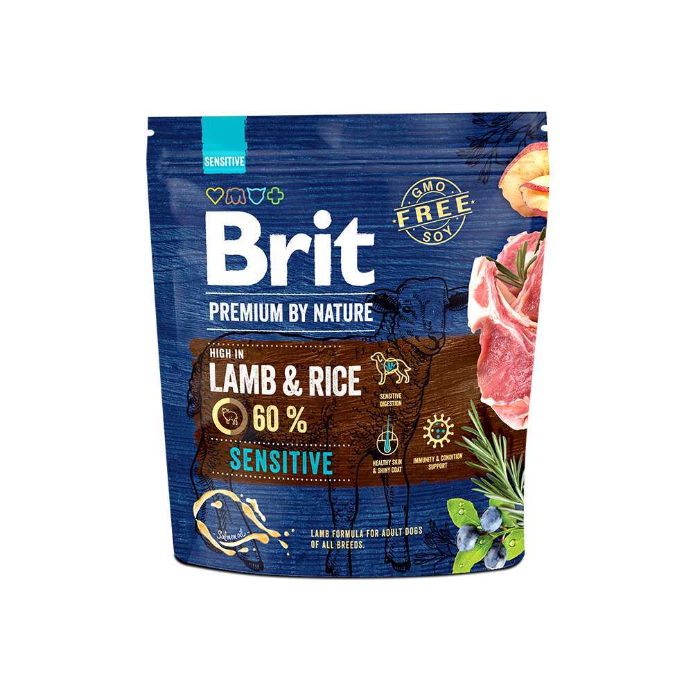 Brit Premium Sensitive Сухой корм для всех пород собак с ягненком 1 кг