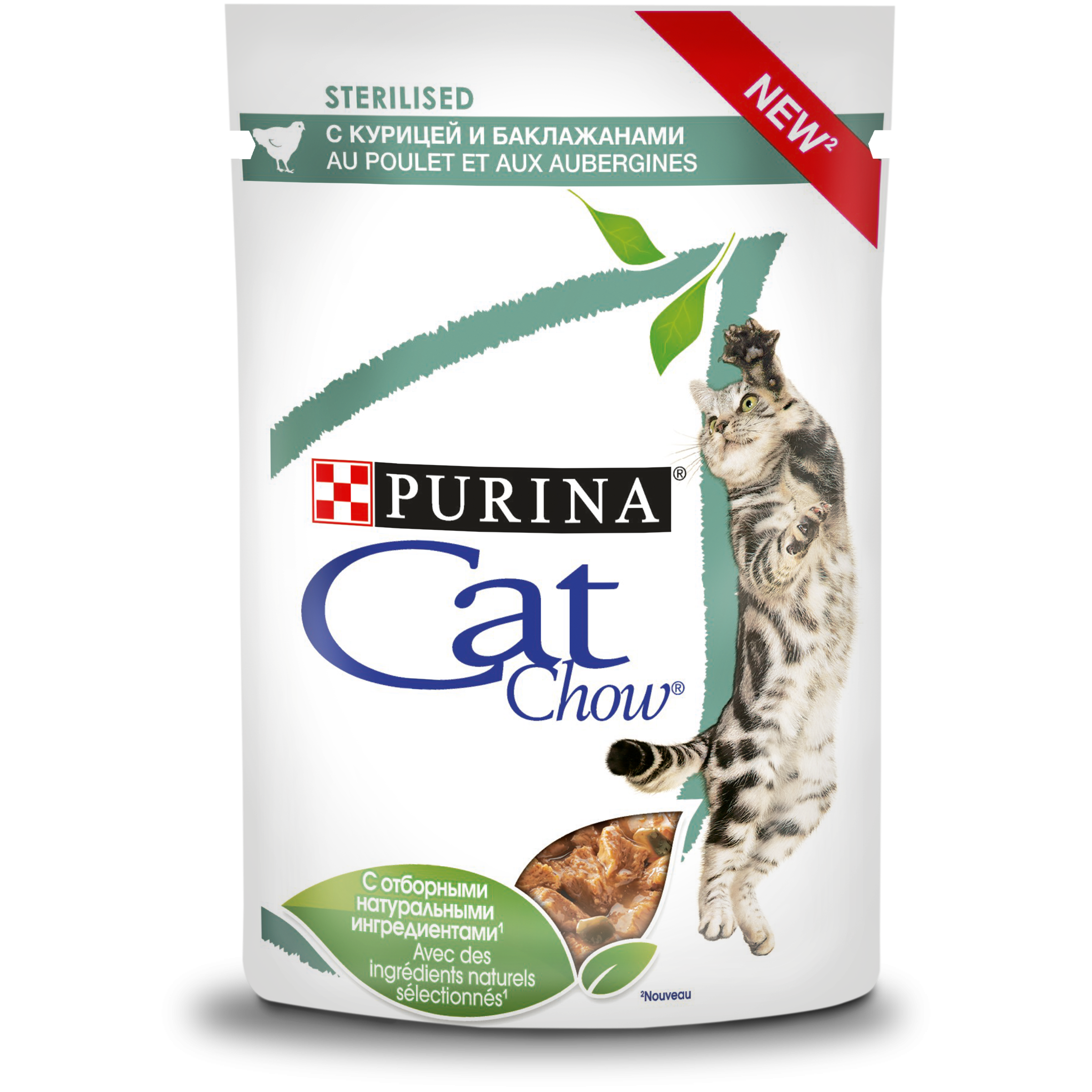 Purina Cat Chow Sterilised Пауч для кошек с курицей и баклажанами 0,085 кг