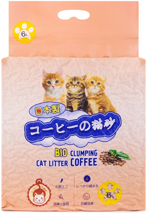 Hakase Arekkusu наполнитель комкующийся для кошек с ароматом кофе 6 л