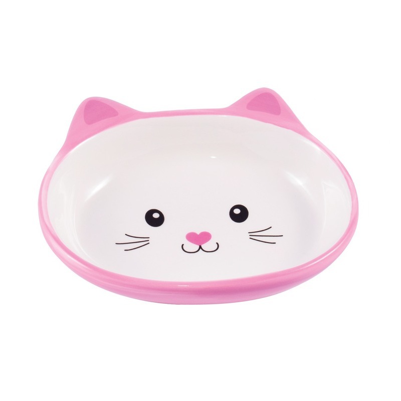 Керамик Арт Миска керамическая для кошек Мордочка кошки розовая 160 мл