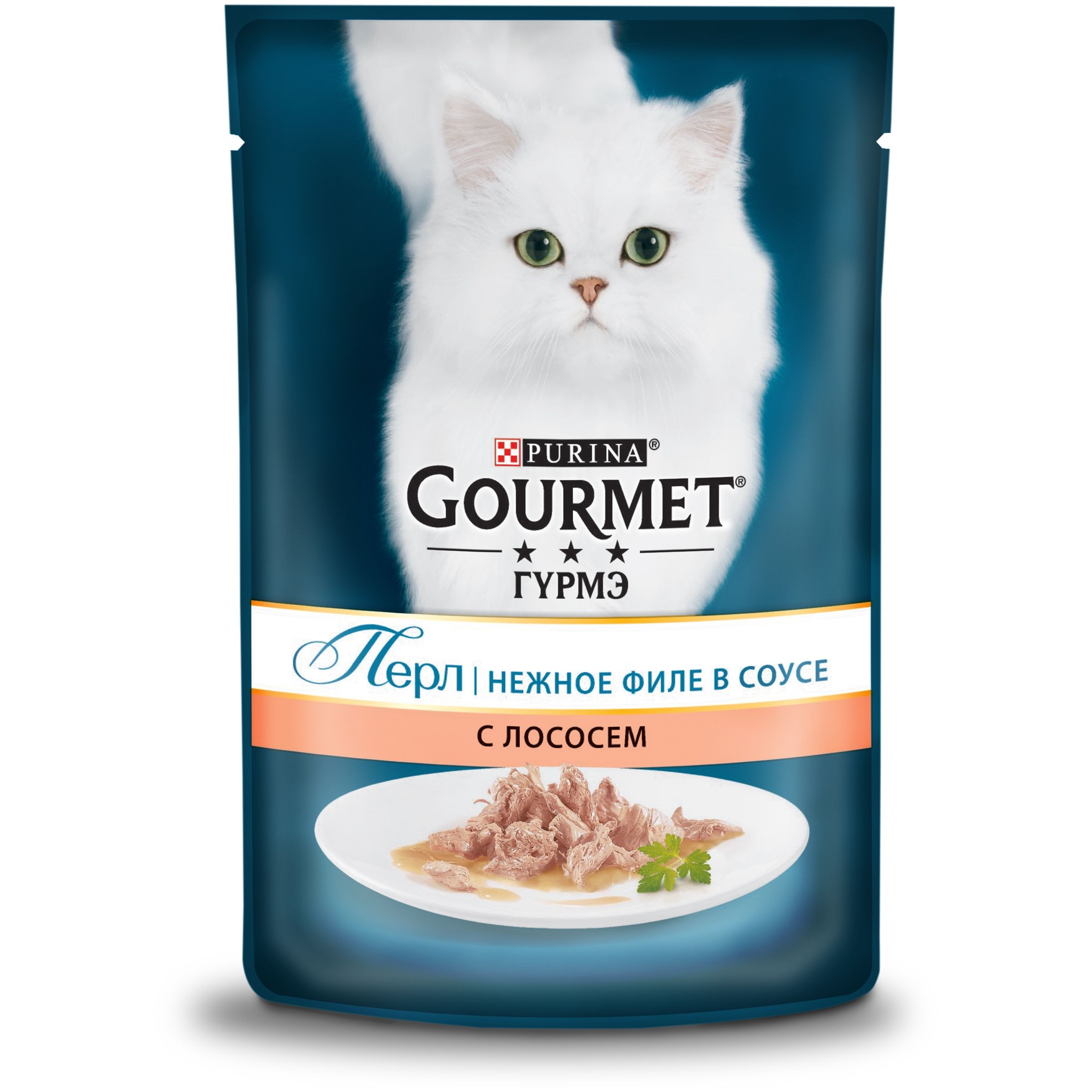 Purina Gourmet Перл Желе де-Люкс Пауч для кошек с лососем 0,075 кг