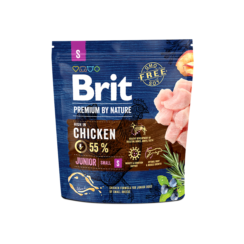 Brit Premium Junior S Сухой корм для мелких молодых собак с курицей 1 кг