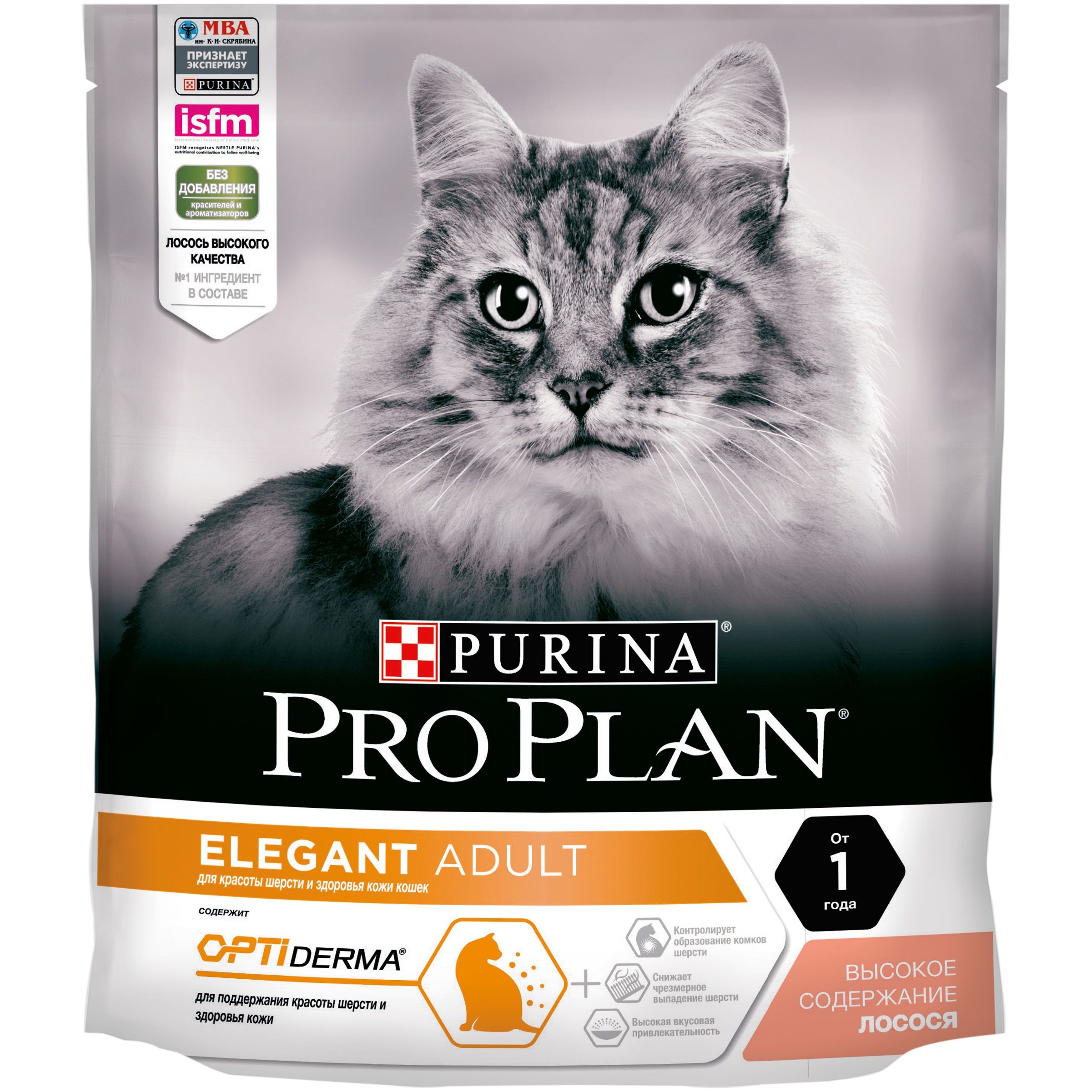 Pro Plan Elegant Adult Сухой корм для взрослых кошек с лососем 0,4 кг