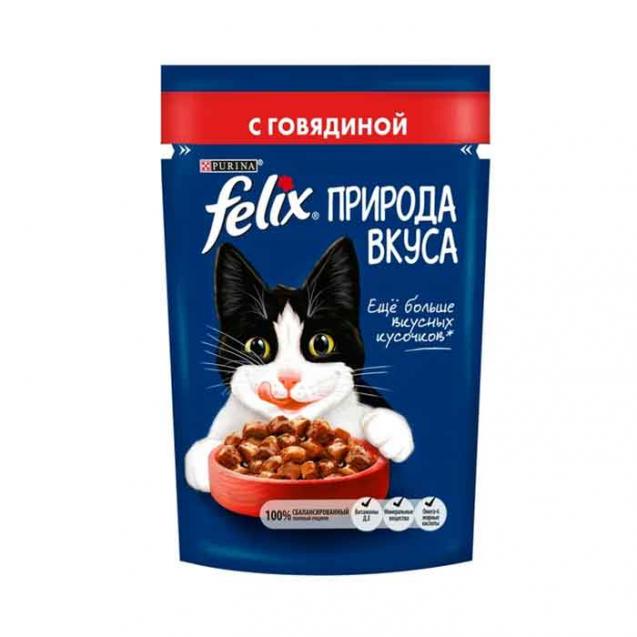 Purina Felix Пауч для кошек с говядиной в желе 0,085 кг