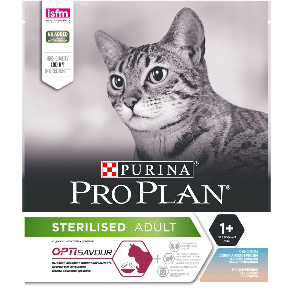 Pro Plan Sterilised Сухой корм для стерилизованных кошек треска/форель 0,4 кг