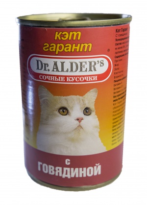 Dr.Alders cat garant Консервы для кошек с говядиной 0,415 кг