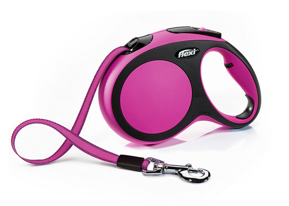Flexi New Comfort Tape L Поводок-рулетка розовая 8м до 50 кг лента